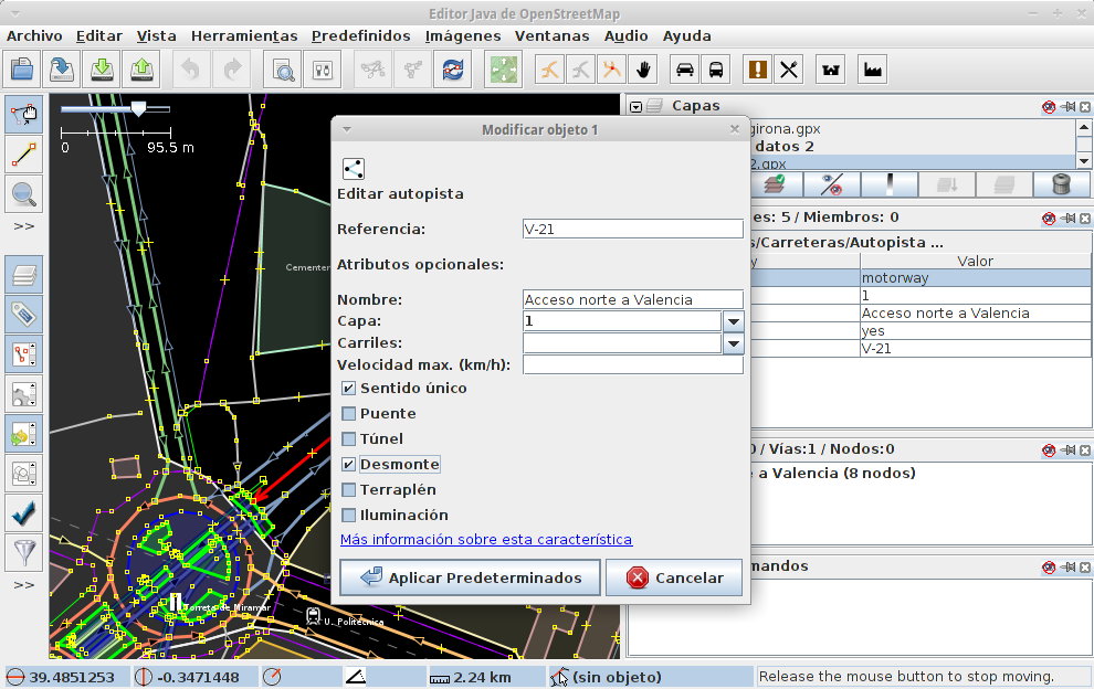 Etiquetado formulario de autovía